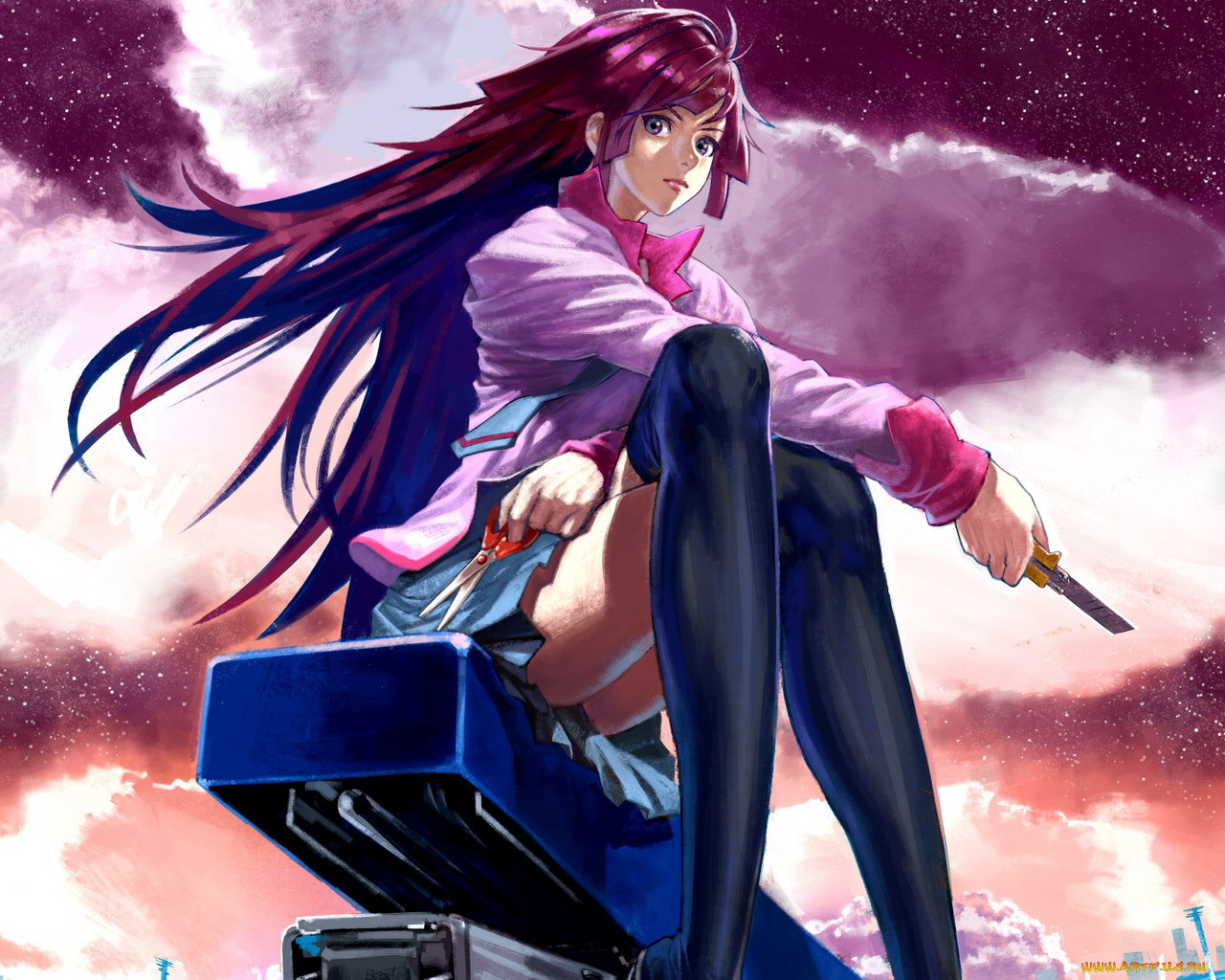 , bakemonogatari, senjougahara hitagi, , , , , , , , 
